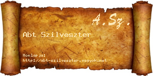 Abt Szilveszter névjegykártya